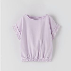 Zara Kids Ruffled Top with Elastic Detail NWT
